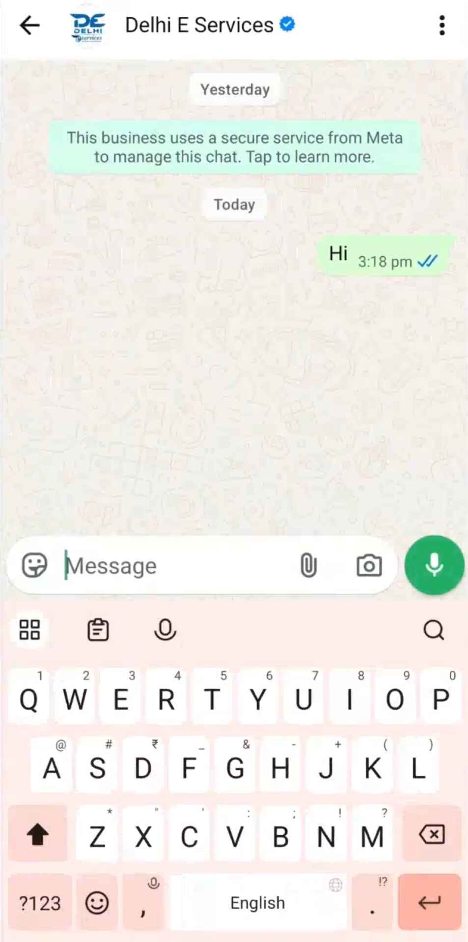 Delhi E-Services को Hi भेजें